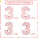 Daisy Birthday Decorations, Daisy Number 3 Piata with Blindfold Stick Blindfold Confetti for Pink Flower Boho 3rd Birthday Party Supplies (Daisy 3)