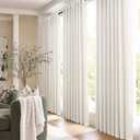 Natural Cream Linen Curtains 90 Inch Length 2 Panels for Living Room Bedroom, Light Filtering Sheer Curtains 90 Inches, Modern Farmhouse Grommet Semi Sheer Soft Privacy Drapes