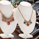 Polmart Modern Necklace Display Bust (White Leatherette, 10 H)