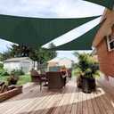 Patio Paradise 12' x 12' x 12' Sun Shade Sail Triangle Canopy Shade Cloth Fabric Sunlight Block Patio Pergola Cover HDPE Deck Awning for Outdoor Backyard Roof Shading, Green