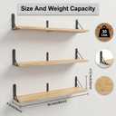 Floating Wall Shelves,Floating Book Shelves for Wall,Hanging Bookshelf Wall Mounted,Long Wood Shelf Storage Display for Bathroom Living Room Bedroom Office Decor,3 Pack,36 Inch,Carbonized Black
