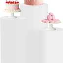 Cylinder Stand Covers for Party 3Pcs Spandex Cylinder Pedestal Stand Covers Cylinder Plinth Stand Cover for Party Backdrop Decor Baby Shower Birthday Wedding, White