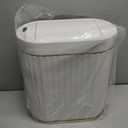 Bathroom Trash Can with Butterfly Lid 2 Gallon Sensor Trash can, IPX5 Waterproof Garbage Can, Automatic Slim Trash Bin, Under-Counter Wastebasket, Bathroom Decor for Bedroom, White Gold