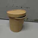 JarThenaAMCS 120 Pack 16 Oz Kraft Paper Soup Containers With Lids Disposable Ice Cream Pint Cups Microwavable Serving Bowls For Home Restaurant Kitchen Food Storage