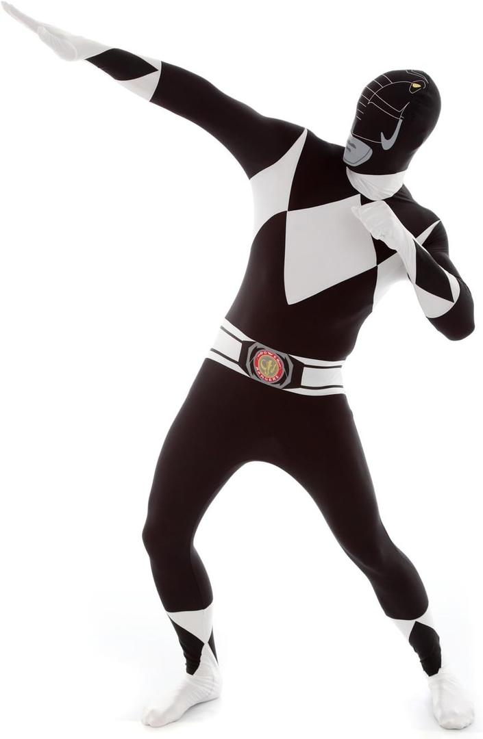 Morphsuits Power Ranger Costume Adult, Power Rangers Costume Adult Men, Power Ranger Costume Adult Woman (X-Large, Black)