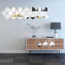 Removable Acrylic Mirror Setting Wall Sticker Decal DIY Modern Decoration for Home Living Room Bedroom Decor (15 pcs 20cmx20cm).