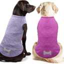 KYEESE 2 Pack Dog Shirts for Large Dogs Quick Dry Breathable Stretchy Sun Protection Pet T-Shirts with Reflective Label Tank Top Sleeveless Vest Dog Clothes, Purple+Pink, 3XL (XXX-Large (55-75lbs))