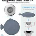 TRAPMATE Shower Drain Hair Catcher, 2.8" Fast Drainage Bathtub Stopper Drain Strainer Kit, Stainless Steel Shower Drain Cover, Bathtub Drain Protector for Sinks & Tubs (Patented Product)