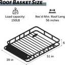 51" x 39" x 6" Roof Rack Cargo Carrier, Universal Rust-Proof Roof Rack Basket for SUV, Heavy Duty Steel Rooftop Cargo Carrier, Car Top Luggage Holder 150LBS Capasity, Easy Assembly, Black