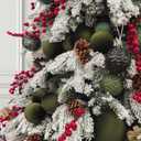 4PCS Green Velvet Christmas Ornaments Set  6 Inch Large Flocked Shatterproof Baubles for Xmas Tree Decoration, Hanging Ornaments for Holiday & Home Dcor (Green, 6 Inch / 15 cm)