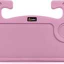 EcoNour 2 in 1 Car Steering Wheel Desk | Steering Wheel Tray for Laptop and Food | Pink Table Tray for Eating with Drinks Holder | Car Accessories