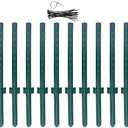 (4 Sizes: 4-5-6-7 Feet) LADECH 6 Feet Sturdy Duty Metal Fence Post with 40 Zip Ties & 25 Post Clips– Garden U Posts for Fencing (6 Feet - Light - Set 10)