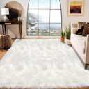 Latepis White Faux Fur Sheepskin Rug 4x6 for Living Room, Fuzzy Rugs Fluffy Washable Rug for Bedroom, Playroom, Luxury Room Decor, Rectangle