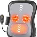 Shiatsu Back and Neck Massager for Pain Relief Deep Tissue, Up and Down Rolling Back Massager with Heat, 3D Kneading Massage for Office Home Car, Birthday Gifts for Women Men Mom Dad (Gray)