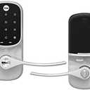 Yale Assure Lever Entry Door Lock with Wi-Fi Connected Touchscreen, Satin Nickel Smart Keypad Door Lock with Handle and Back-Up Key, YRL226-WF1-619