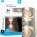 GE LED Motion Sensor Night Light, Motion-Boost,Plug-in, Dusk-to-Dawn, Energy Efficient, UL-Certified, Ideal Nightlight for Bedroom, Bathroom,Kitchen, Hallway,58559, Bronze Swirl, Pack