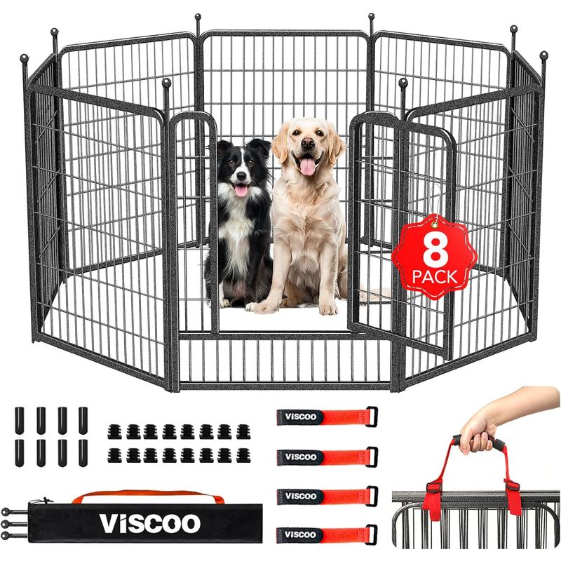 Dog Playpen Outdoor, 8 Panels 40