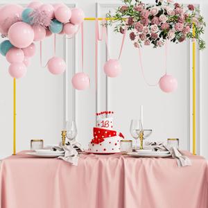 Fomcet Over The Table Rod Stand with Clamps Gold Adjustable Tables Arch 13''-42'' Tall 29"-98" Length Metal Table Arch Stand for Wedding Birthday Party Halloween Christmas Decoration