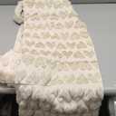 Artoid Mode Beige Soft Plush Faux Fur Jacquard Heart Valentine's Day Table Runner, Seasonal Kitchen Dining Table Decoration for Home Party Decor 13x72 Inch