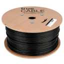 TRUE CABLE Cat5e Direct Burial Bulk Ethernet Cable, Unshielded U/UTP, 1000ft, Black, Waterproof, Outdoor OSP Jacket, 24AWG Solid Bare Copper, 350MHz, PoE++ 100W