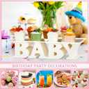 BABY Acrylic Cupcake Stand 6.3 x 15.7 in Baby Shower Cupcake Stand Clear Dessert Display Holder Tower for Gender Reveal Birthday Party Decorations Supplies Table Centerpiece