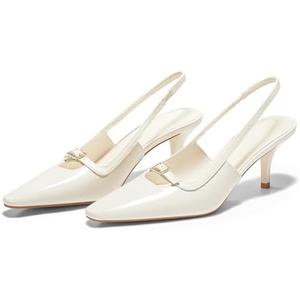 Coutgo Womens Kitten Heels Slingback Dress Shoes Buckle Office Work Pumps Shoes 7.5