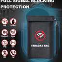2 x Faraday Bags for Phones & Car Keys,Signal Blocking Faraday Pouch Blocks Cellular/WiFi/Bluetooth/GPS,RFID, Anti-Theft Shielding,Dual Pockets, Waterproof, Detachable Wrist Strap,5.1" x 11" (Black)