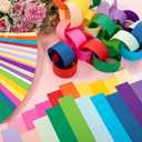 TaoBary 2000 Sheet Paper Chain Garland Strip 1.8/3.15x10 Inch, Construction DIY Craft Paper Chain for Classroom Home Holiday Party Decor Supplies with Double Sided Tape (1.77x9.84 Inch, Rainbow Color)