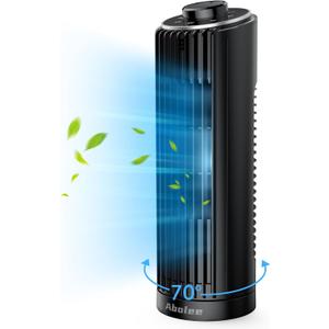 Abolee Tower Fan, 23ft/s Desk Fan, 70 Oscillating Desk Fan, Standing Table Fan with 3 Modes, 2026 New 13" Bladeless fan for Bedroom, Home,Office