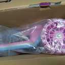 Nattork Kids Scooter for Girls with Light Up Wheels, Deck and Headlight, Wide Anti-Slip Deck and T-bar Handle with Rear Foot Brake, Adjustable Height 3 Wheel Scooter for Kids Ages 3+ and up to 220Lbs