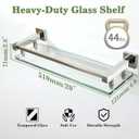 Alise Bathroom Shelves, Polished Chrome Glass Shelf for Bathroom, Modern Floating Shelves, 20 inch