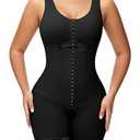 SHAPSHE Fajas Colombianas Moldeadoras BBL Post Surgery with 3 Rows Hook-and-eye Bust & Zipper Crotch for Women Tummy Control Shapewear Black 2XL