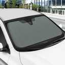 Motor Trend Gray Accordion Folding Car Windshield Sun Shade - Blackout Sun Visor for Car Windshield - Foldable Jumbo Sunshade and Front Window Truck Sun Screen for UV Sun Protection - 66 x 27