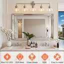Bathroom Vanity Lights with Clear Glass Shade, E26 Base, Vanity Lighting Fixtures Over Mirror, 39 Inch Vanity Lights for Bathroom (Exclude E26 Bulb) (Brushed Nickel, 5-Lights)