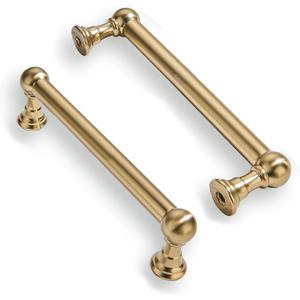 10 Pack Champagne Bronze Cabinet Pulls - Elegant Satin Brass Handle for Drawers and Cabinets, 4 Inch Hole Center, Modern Kitchen & Bathroom Hardware.