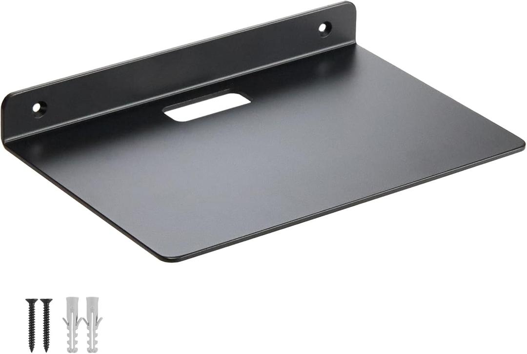 Floating Wall Shelves, 3.0mm Thick Aluminium Alloy Small Floating Shelf, Suitable for Bedroom, Living Room, Bathroom, Kitchen, Office Etc(Black, 9 Inch), 9 inch Wide Shelf