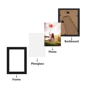 HORLIMER 4x6 Picture Frame Set of 3, Black Picture Frames Display 4 by 6 Photo for Wall or Tabletop