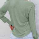 Dokotoo Women's Casual Long Sleeve Shirts Shirred Shoulders Solid Color Knit Tops Blouses (S)