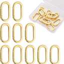 10pcs 14K Gold Plated Oval Clasps,Jewelry Clasps,Gold Paper Clip Clasps,DIY Bracelets Necklaces Jewelry Making and Repairing (Gold-14mm)