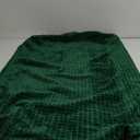 Puncuntex Green Throw Blanket 50"60" Decorations Fleece Super Soft Plush Fuzzy Cozy Blanket with Square 3D Jacquard Grid Design Luxury Lightweight for Couch Sofa Chair, Dark Forest Green