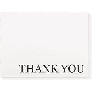 Sustainable Greetings 120 Pack Thank You Cards with Envelopes Bulk for Weddings, Bridal Showers, Graduations, Bridal, Blank Inside - Minimalist Black and White Design Thank You Card