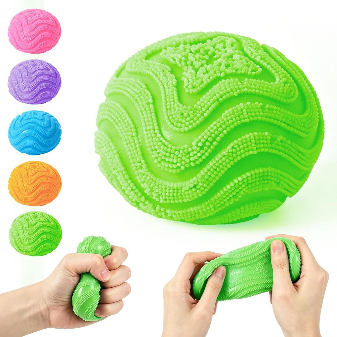Fuzz Ball, Squishy Stress Ball, Soft Fidget Toy for Anxiety Relief, Fuzz Stress Ball, Sensory Squishy Ball Calming Tactile Grip for Focus & Relaxation (Green)