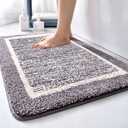 Non-Slip Machine Washable Doormat, Shoe Scraper & Super Absorbent Entry Rug for Front & Back Doors Mud Mat for Dogs, Non-Slip Washable Mat (Gray,19x31 inch)