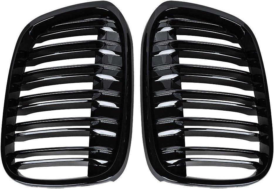 Astra Depot Glossy Black Dual Slats Kidney Grille Compatible with 2016-2018 BMW F48 F49 X1 sDrive18i sDrive20i xDrive25i sDrive16d sDrive18d sDrive20d