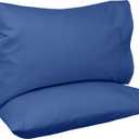 Amazon Basics 400 Thread Count Cotton Pillow Cases, Standard, Set of 2, Navy, 30" L x 20" W