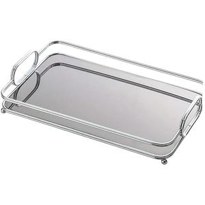 TIANYIA Counter Organizer Gold Edged Bathroom Tray Metal Vanity Tray Nordic Simple Storage Tray Bedroom Cosmetics Jewelry Tray Desktop Metal Mirror Neat