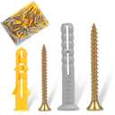 Drywall Anchors-180PCS Nails for Wall Anchors for Drywall Repair Kit, Premium Plastic Wall para Dry Wall Anchors and Screws Assortment Kit, Heavy Duty Self Drilling Picture Hanging Kit Hangers Screw