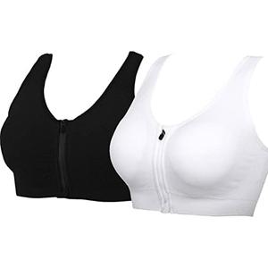 YEYELE Medium Support and Removable Pad Tank Top Racerback Post Surgery Sports Bras for Women Size L