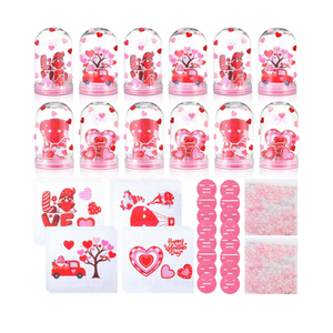Valentine’s Day Hearts Glitter Globe Craft Kit, Makes 13