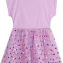 Sesame Street Birthday Mesh Dress Infant to Little Kid Sizes (12 Months - 5) (Purple)
